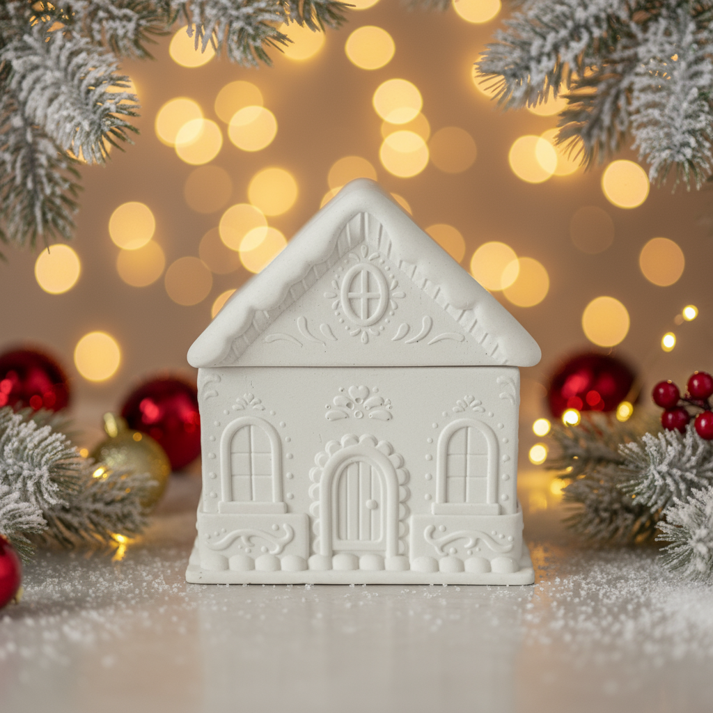 GINGERBREAD CERAMIC HOUSE
