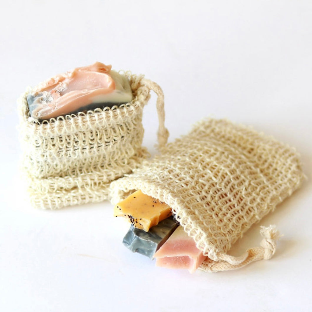 Natural Flax Soap Pouch